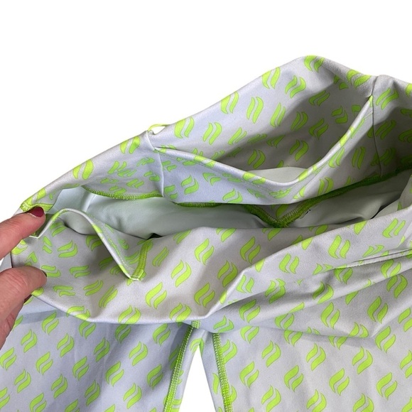 Fabletics Powerhold Lime Green & Gray Crop Leggings Sz S - Picture 5 of 7
